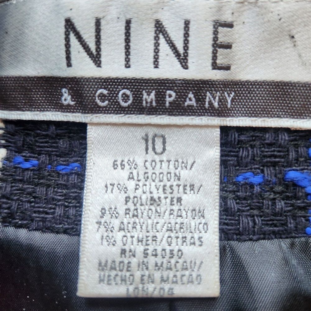 Nine & Company Womens Size 10 Casual Zippered Blazer Blue Plaid Lined Vintage - Picture 2 of 7